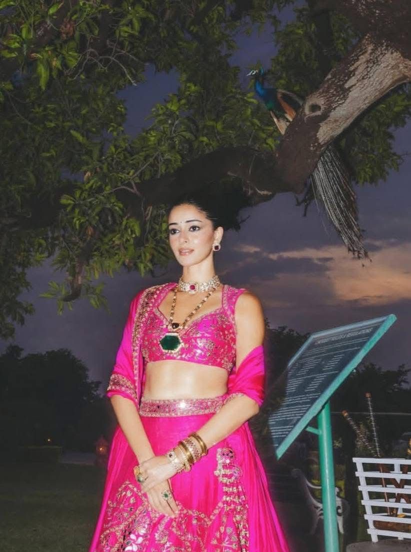 Ananya Panday Stuns in Amer Fort-Inspired Pink Lehenga at Punit Balana’s Jaipur Show
